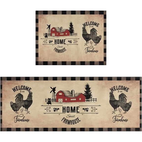 Fall Bathroom Rugs,Truck Buffalo Plaid Pumpkin Autumn Bath Rugs for Bathroom Non-Slip and Washable,Soft Absorbent Quick Dry Diatomaceous Earth Bath Mats Inside Entryway Door Mat 17"x27"