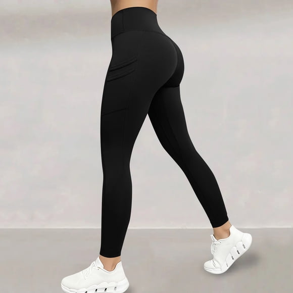 Pincandy Women's High Waist Yoga Pants - Long Length, Tummy Control, High Stretch with Pockets for Workout & Yoga