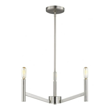 

Contemporary Three Light Chandelier Brushed Nickel Incandescent Bailey Street Home 73-Bel-4561486
