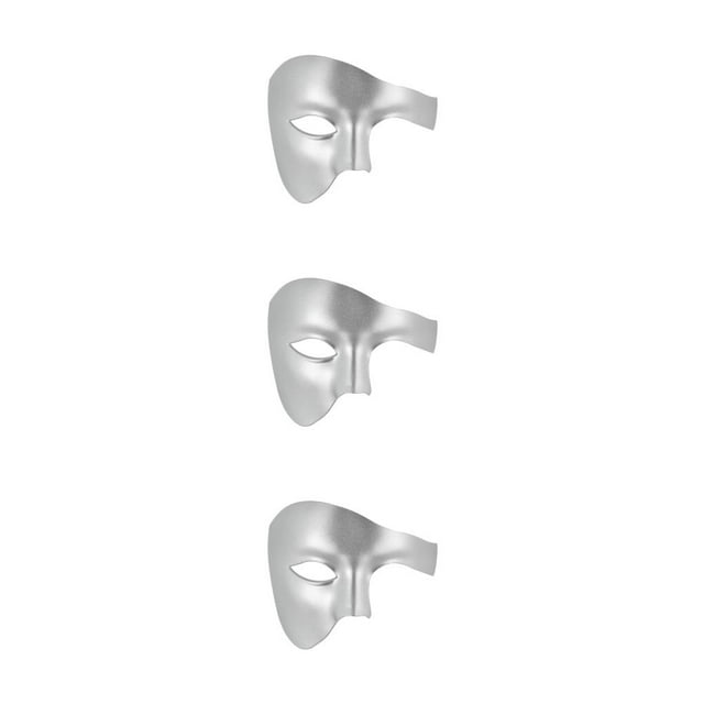 Wisewang Wide Application Half Face Mask For Various Occasions Half Face Masquerade Masks Made With Plastic silver 3Set