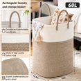 thumbnail image 2 of Artfeel Cesto Para La Ropa Sucia, Cesto Para La Ropa De Cuerda De Algodón Tejido, 60 L, Almacenamiento Versátil Para Ropa Sucia, Juguetes Y Mantas Para Bebés En El Baño, La Guardería Y La Sala De Esta, 2 of 6