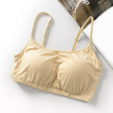 SNKSDGM Female Women s Tank Tops 3X Seamless Tank Tops for Women Plus Size Ladies Cup Rimless Yoga with Chest Pad Half Length Small Sling Tube Top Bottom Sports Bra M