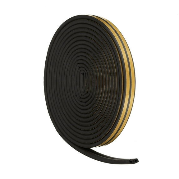 33 Ft Weather Stripping Seal Strip for Doors/Window, 1/4 Inch x 3/8 Inch D Type Foam Sealing Tape Black