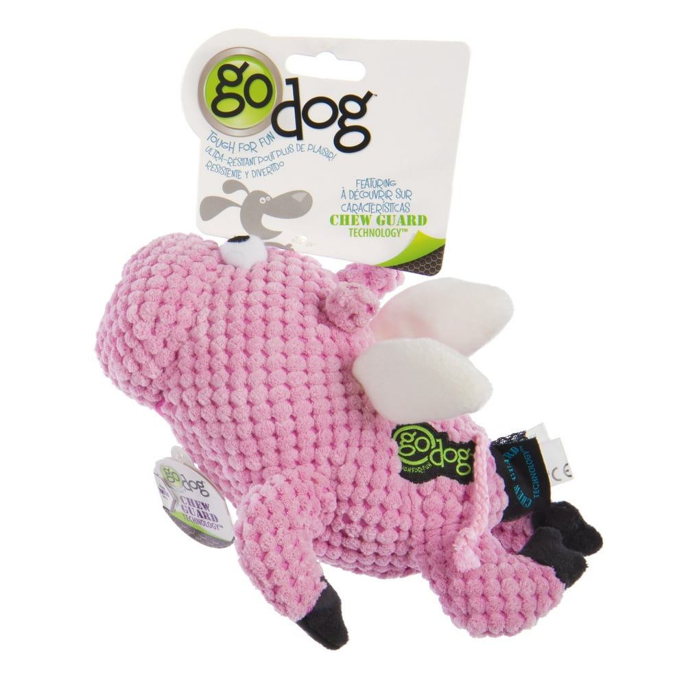 goDog® Checkers? Flying Pig with Chew Guard Technology? Durable Plush