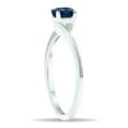 thumbnail image 2 of SZUL Women's Solitaire Sapphire Wave Ring in 10K White Gold, 2 of 5