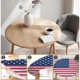 thumbnail image 3 of Round Table Cover for Round Tables 36"-70", Fitted Tablecloth with Elastic for Indoor Outdoor Party Holiday, 44inch, Flag, 3 of 6