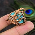 thumbnail image 4 of Natural Spiny Oyster Gemstone Handmade Copper Wire Wrap Ring Size 8.5, 4 of 4