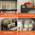 thumbnail image 6 of Metal Kitchen Storage Cabinet with Flip-up Doors, Freestanding Pantry Cabinet with 4 Rolling Wheels, 5-Tier Mobile Microwave Stand with Storage Rack Cabinet for Kitchen Dining Living Room (Black), 6 of 12
