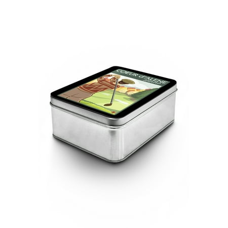 Golfer Tin - Coeur D'Alene, Idaho - Golfer - Lantern Press Artwork (Keepsake Tin)