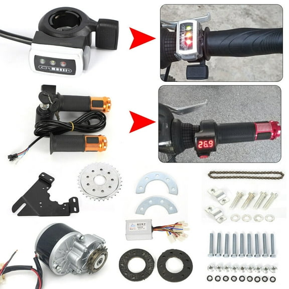24V 250W Electric Bicycle E-bike Brush Motor Thumb Twist Conversion Kit Set with Freewheel Thumb Kit