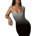 thumbnail image 3 of USSUMA Boho Dress for Women, Women's Sexy Bodycon Tank Dress Sleeveless Ombre Basic Midi Club Dresses Casual Summer Dresses, 3 of 7