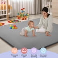 thumbnail image 2 of babyeap Baby Play Mat,50"x50" Playpen Mat,1.3" Extra Thick Crawling Mat for Floor Cushion,Removable Washable Cover Playmat for Babies Toddlers Infant,Gray, 2 of 7