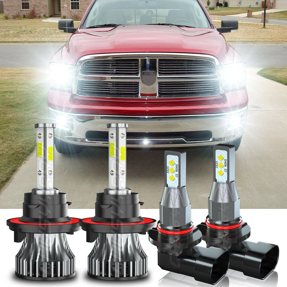 FOR 2006-2008 DODGE RAM BLACK/SMOKE REPLACEMENT HEADLIGHTS W/BLUE LED DRL+6K HID 