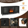 thumbnail image 7 of Giantex Electric Fireplace TV Stand, TV Console w/Adjustable Flame & Shelves, Farmhouse Media Entertainment Center, Black, 7 of 7
