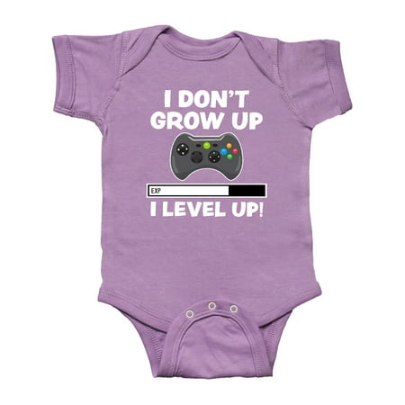 

Inktastic I Dont Grow Up I Level Up with Game Controller Black Gift Baby Boy or Baby Girl Bodysuit