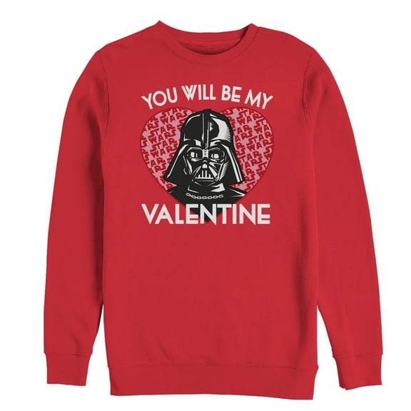 Men's Star Wars Valentine Darth Vader Invitation  Sweatshirt Red 2X Large