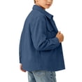 thumbnail image 6 of Girls Corduroy Shirts Casual Long Sleeve Button Down Soft Kids Fall Shirts Blue 10-11 Years, 6 of 9
