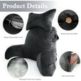 thumbnail image 3 of PHOGARY Reading Pillow, 23" Backrest Pillow with Arms and Pocket, Bed Rest Pillow with Detachable Neck Roll, Watching TV Bed Rest Reading Gaming Pillow for Adult Kids, Dark Grey, 3 of 7