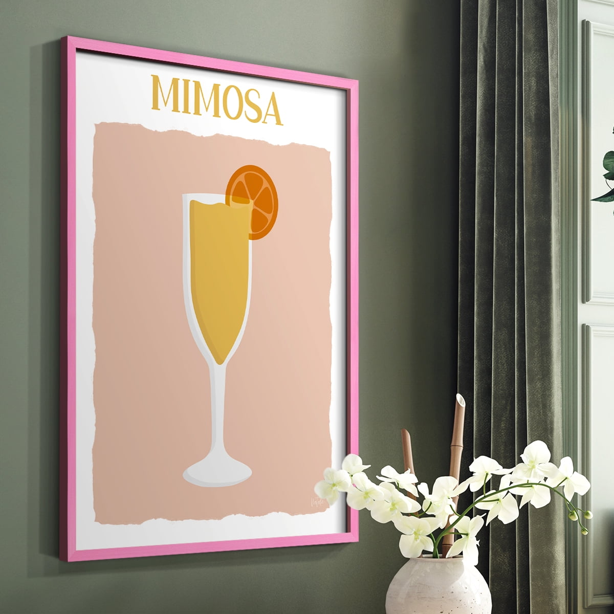 Mimosa in Pink Solid Wood 8 x 10 Framed Print