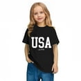 thumbnail image 6 of BRGZLK Kids 4Th Of July Cotton Shirts Boys Girls Independence Day Letter Printed Top Soft Cozy Round Neck Short Sleeve T-Shirt Black 3-4 Years, 6 of 6