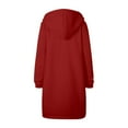 thumbnail image 6 of Luwomo Women's Casual Jackets Zipper Long Sleeve Hooded Drawstring Warmth Versatile Outerwear Everyday Activities with Pockets Blouses Red,2XL, 6 of 6