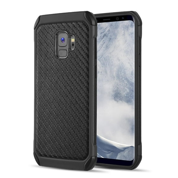 GSA Tough Carbon Fiber Hybrid Case for Samsung S9 - Black/Black