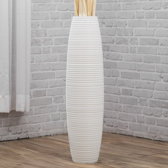 Leewadee 28” Handmade Elegant Vessel for Decorative Branches Mango Wood Tall Vase