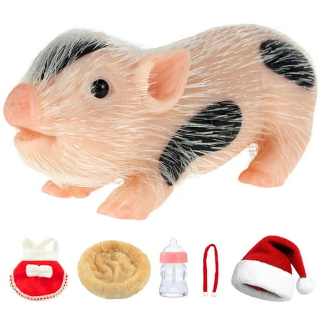 

Mamamax 6Inch Silicone Pig Doll Toy Mini Soft Lifelike Silicone Pig Doll Cute Miniature Reborn Silicone Pig Interesting Full Silicone Body Piggy Toys with Accessories for Kids Home Decoration