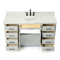 thumbnail image 5 of Ariel Hepburn 61 In. Oval Sink Vanity With 1.5 In. Carrara White Countertop In Grey, 5 of 10