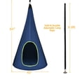 thumbnail image 2 of Gymax 40'' Kids Nest Hammock Swing Chair Hanging Tree Tent w/ 2 Windows Blue, 2 of 6