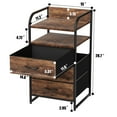 thumbnail image 5 of GIKPAL 3 Drawer Nightstand, Fabric Bedside Table Furniture, 2 Open Shelves Side End Tables for Bedroom Living Room, Brown, 5 of 8