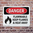 thumbnail image 4 of (2 Pack) Flammable Keep Flames And Heat Away OSHA Danger Sign 18 Inch X 12 Inch Plastic Sign, Weather Resistant, UV Protected for Workplace, Business, and Construction Site, Made in the, 4 of 8