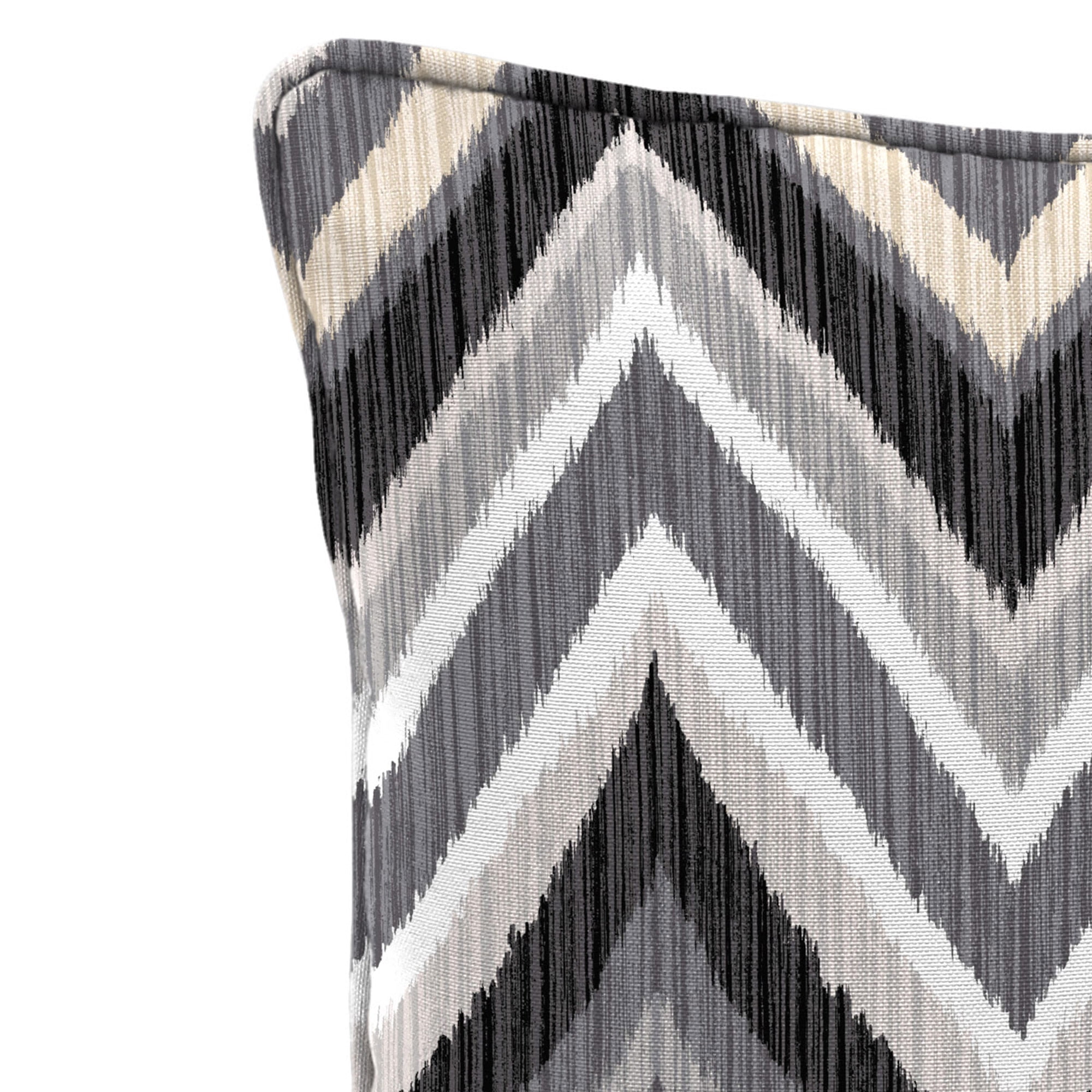 Jordan Manufacturing 16" x 16" Flame Coal Gray Chevron Square Outdoor Throw Pillow with Welt (2 Pack)