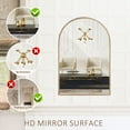 thumbnail image 2 of Wemily Antique Gold 24"x36" Arched Wall Mirror with Metal Beaded Frame - Decorative Accent Wall Mirror for Bathroom, Bedroom, Living Room, Entryway, 2 of 8