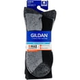thumbnail image 2 of Gildan Men's Ultra Cotton Crew Socks Black, 3 Pack, 2 of 5