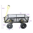 thumbnail image 5 of Steel Garden Cart, Heavy Duty Wagon Cart with Foldable Frame and Solid Wheels, Utility Metal Wagon with 180° Rotating Handle and 10 Inch Tires for Garden, Farm, 5 of 5