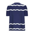 thumbnail image 5 of JTZGDY Womens Summer Tops Casual Puff Short Sleeve Striped/Polka Dot Print Crewneck Tunic Blouse Trendy Oversized Graphic T-Shirts Fashion 2025 Clothes Navy#01 M, 5 of 6