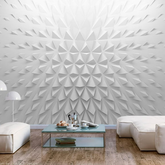 Tiptophomedecor Peel and Stick 3D Illusion Wallpaper Wall Mural - Tetrahedrons - Removable Wall Decals