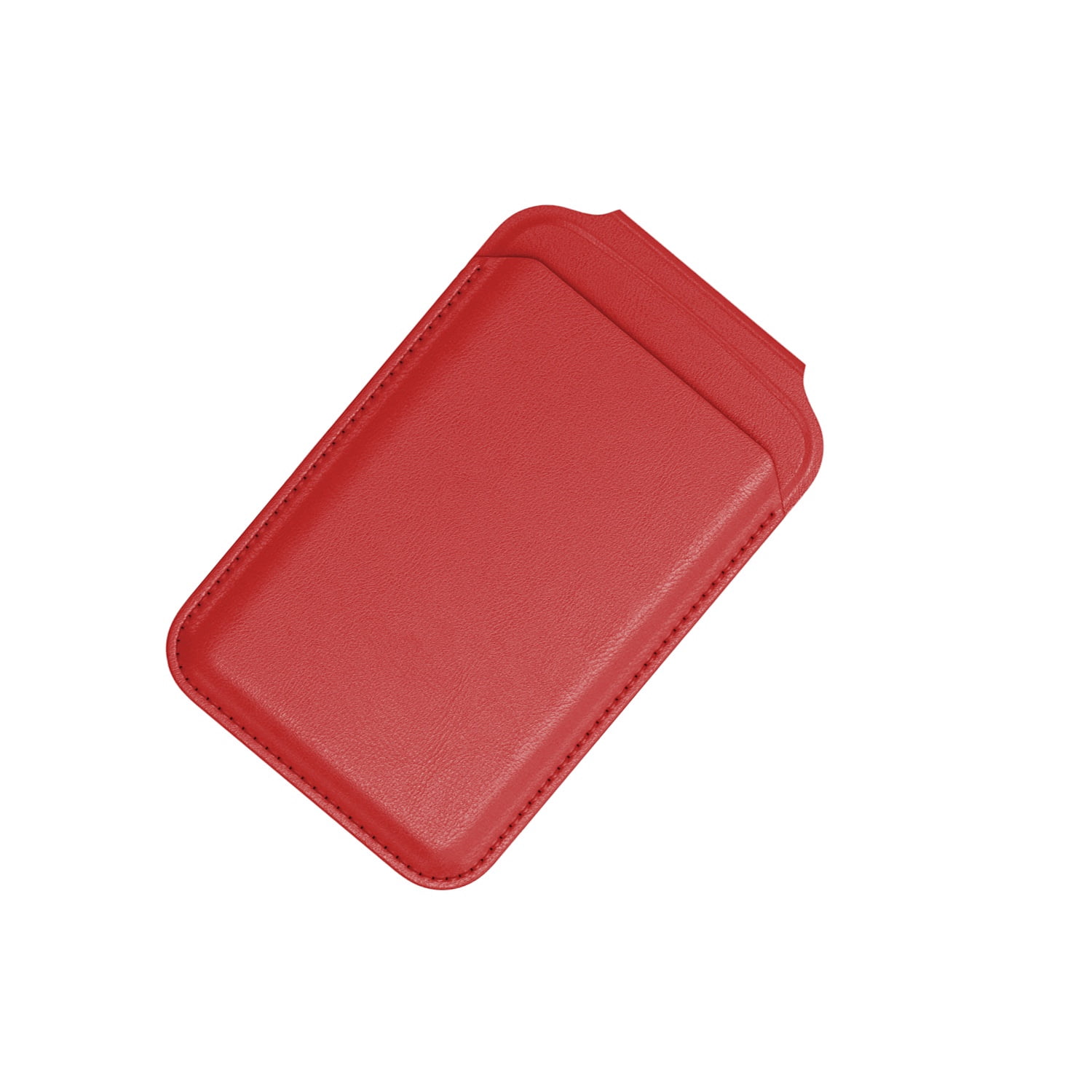 Leather MagSafe Wallet Holder with Integrated Kickstand - Red