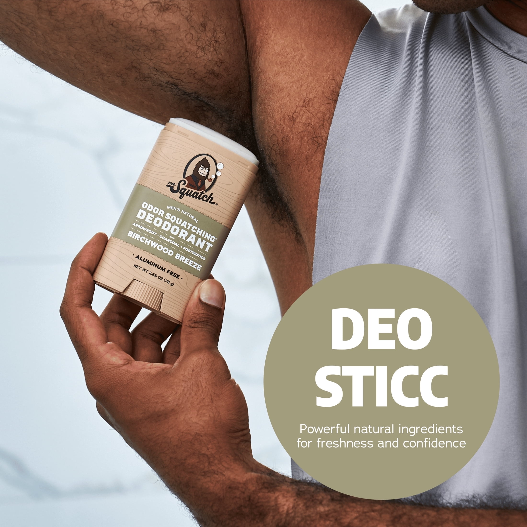 Déodorant naturel pour hommes Dr. Squatch - Anti-odeurs sans aluminium - Birchwood Breeze (75 g)