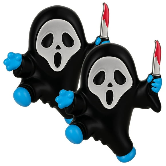 Dije metálico esmalte negro rojo CharmGhostface 2Pzas Plata S925 Chapa Charm Separador Ghostface Plateado/Negro/Azul/Rojo