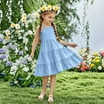 thumbnail image 4 of Delliss Sundress Girls Tiered Sleeveless Spaghetti Strap Dresses Summer Boho Smocked Tank A Line Swing Dress 4-14 Years, 4 of 7