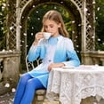 thumbnail image 5 of Blue Royal Princess Cosplay Costume, Fancy Dress Set with Jacket Dress and Pants, Halloween Cosplay Outfit for Party Events, 5 of 6