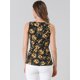 thumbnail image 5 of Top peplum envolvente con dobladillo asimétrico en la cintura con cuello en V sin mangas para mujerNegro Amarillo S, 5 of 6