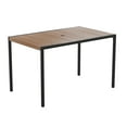 thumbnail image 2 of Emma + Oliver 30" x 48" All-Weather Faux Teak Patio Dining Table with Steel Frame - Seats 4, 2 of 10