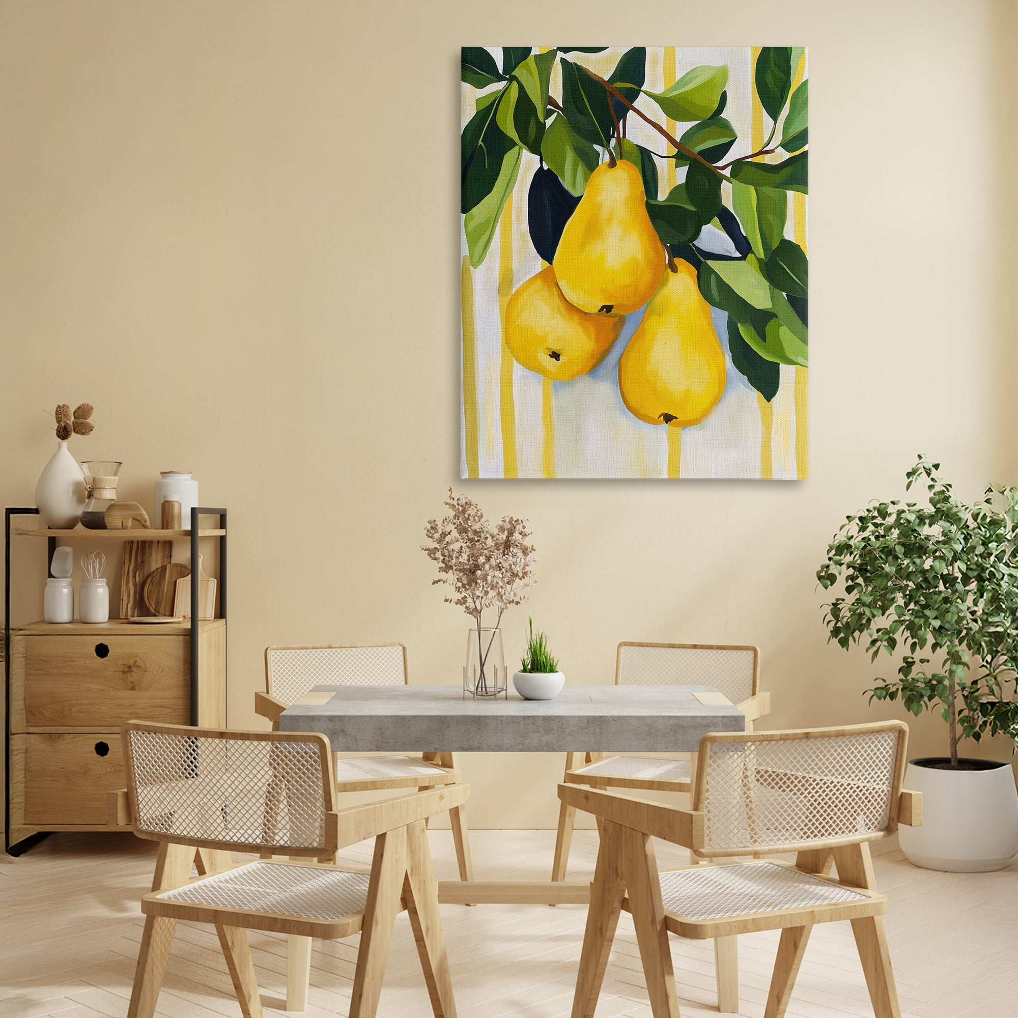 Stupell Industries Pears on Lush Branch Canvas Wall Art, design by Yen