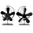 thumbnail image 5 of Estufa con ventilador de 5 aspas alimentada por calor aleación de aluminio disipación de calor rápida ventilador para hogar alimentado por calor para chimenea de leña negro, 5 of 5