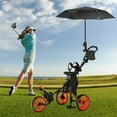 thumbnail image 4 of Gymax 3-Wheel Foldable Golf Push Pull Cart Trolley w/ Seat Adjustable Handle Red, 4 of 10
