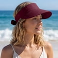 thumbnail image 4 of AirLoni Sun Hats For Women UPF50+ 2 In 1 Zipper Removable Top Ponytail Hat Adjustable Bow Decor Foldable Washable Quick Dry Summer Visor Hats For Women Summer Hats Purple,One Size, 4 of 5