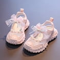 thumbnail image 5 of GiLiling Girls Closed-Toe Sandals, Breathable Mesh Synthetic Upper Pearl Bow Detail Adjustable Ankle Strap Non-Slip Thick Sole, Summer Casual Footwear (Pink, 11.5-12 Years), 5 of 8